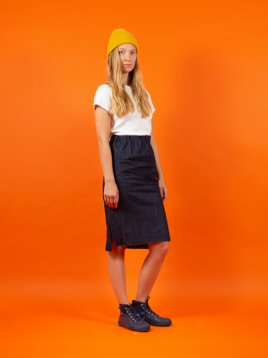 JAPANESE SIGHTLINE RAW Denim Slimfit Skirt Blue