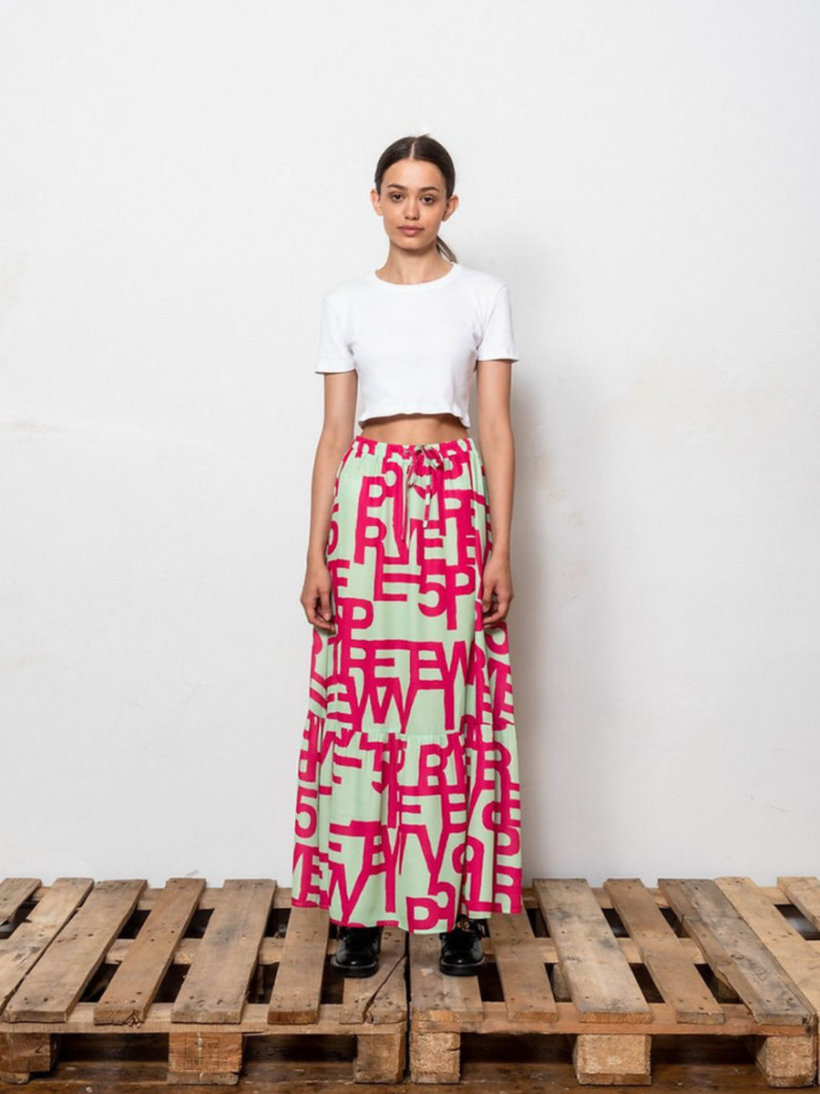 5PREVIEW Audrey Wide Chiffon Maxi Skirt