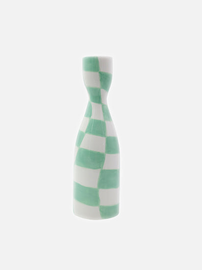 Candleholder Checked Mint