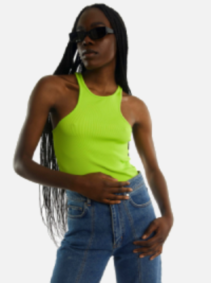 OVAL SQUARE Party Tank Top Acid Lime