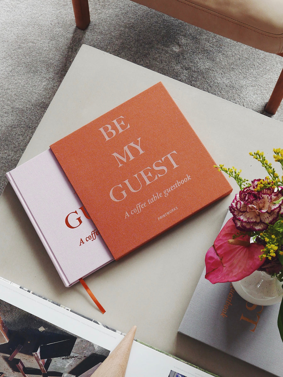 Guest Book rust/pink