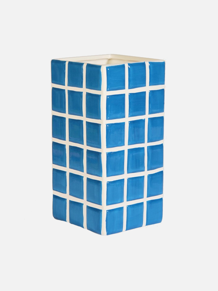 Tile Vase Blue - PICK UP ONLY