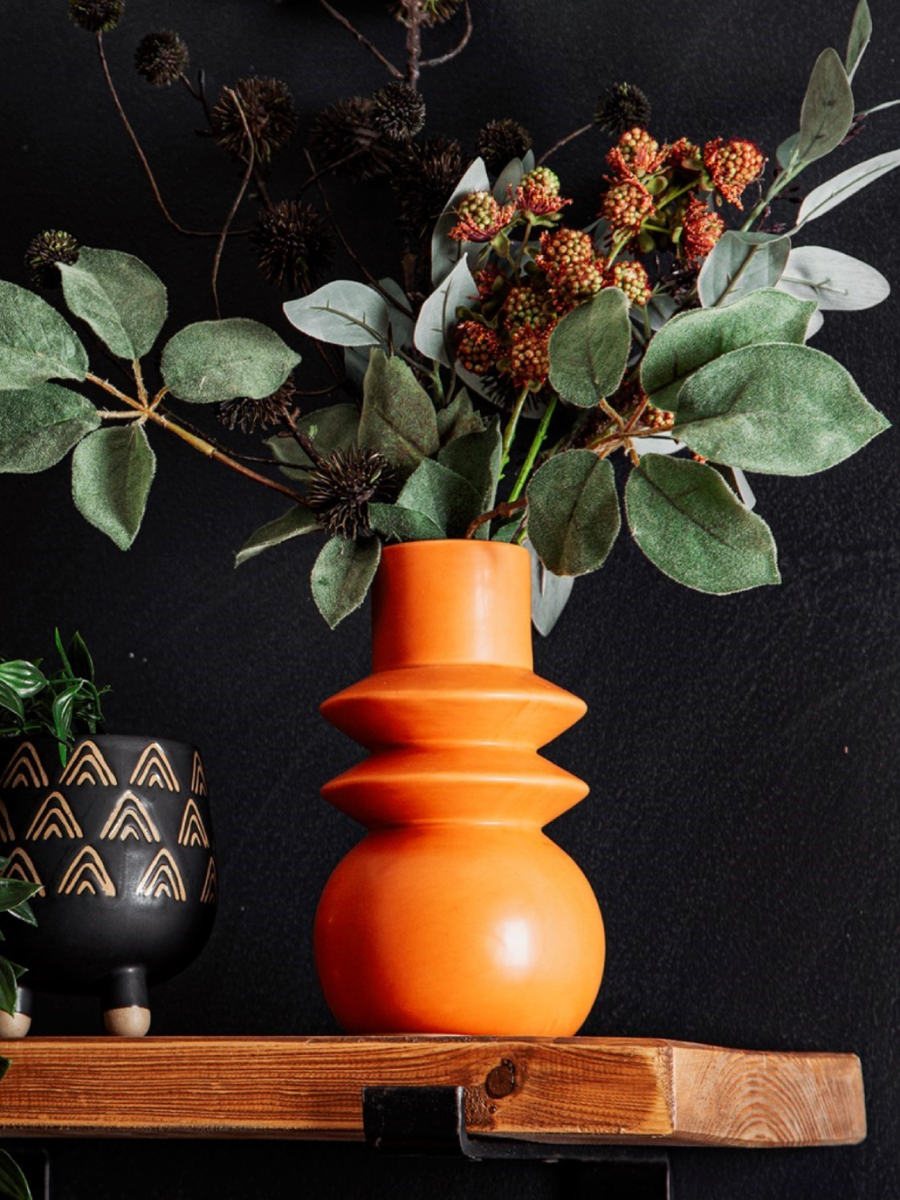 Terracotta Angled Totem Vase - PICK UP ONLY