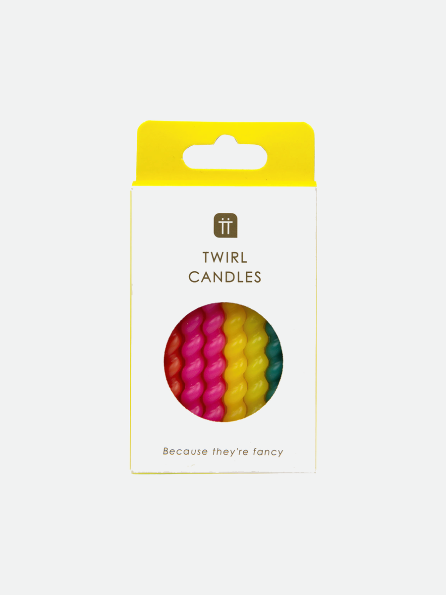 Twisted Birthday Candle Set Rainbow