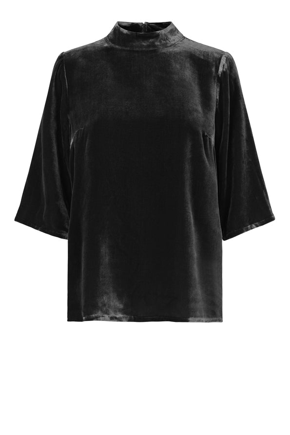 Even velvet blouse black JUST FEMALE