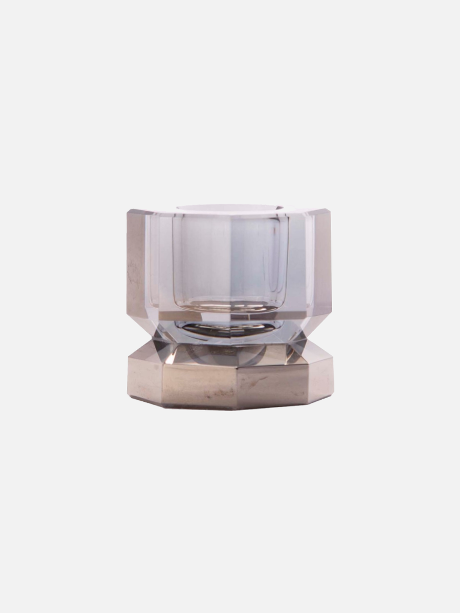 Small Edged Crystal Candle Holder