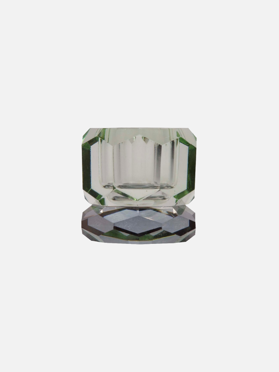 Diamond Cut Crystal Candle Holder