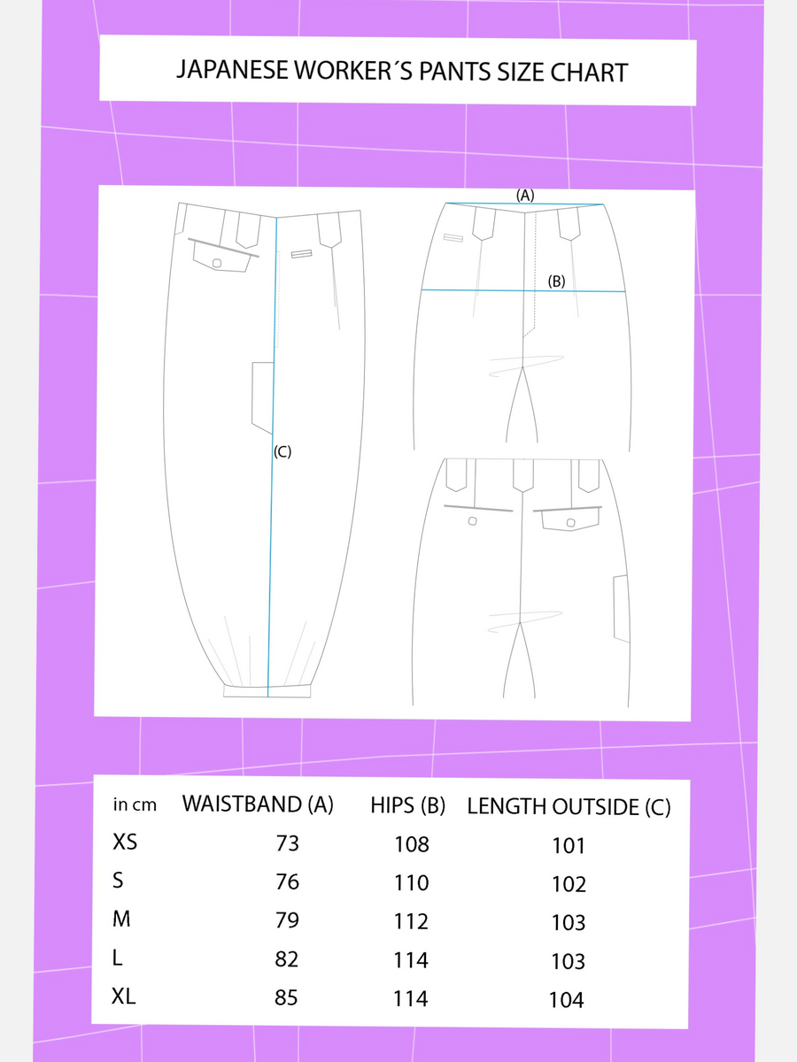 JAPANESE WORKWEAR Pants  - Ash Grey