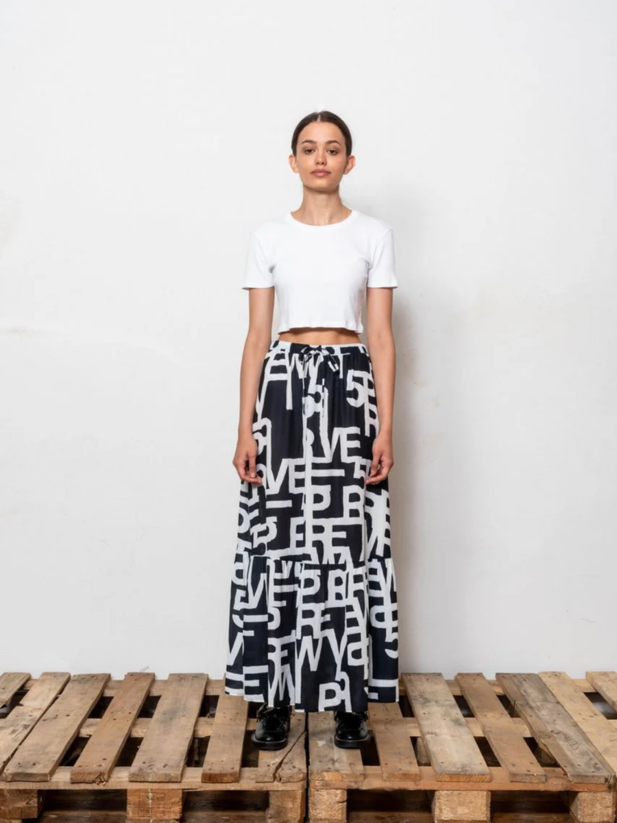 5PREVIEW Audrey Wide Chiffon Maxi Skirt