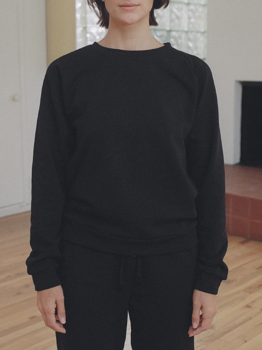 BASERANGE Basic Sweat Italian Fleece Black