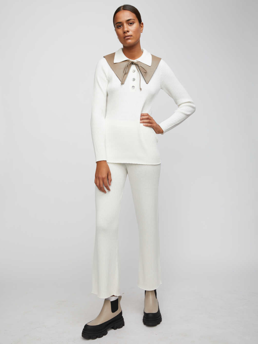 Cara Knit Pants off white JUST FEMALE