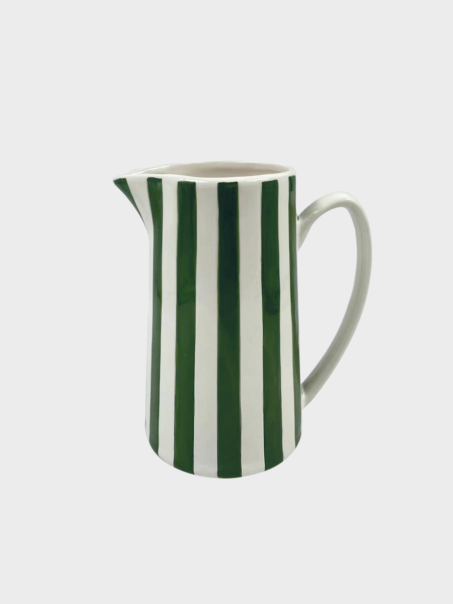 Dark Green Striped Jug