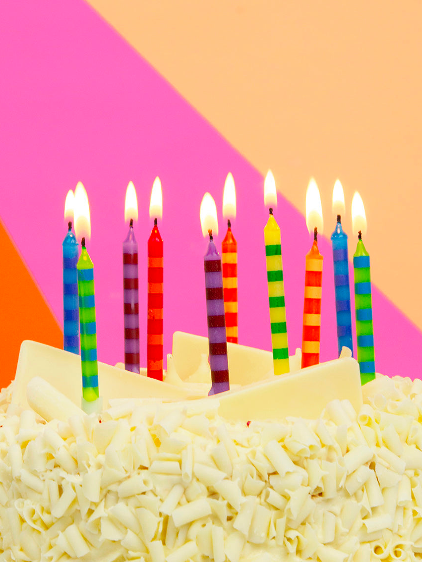 Striped Birthday Candles Set