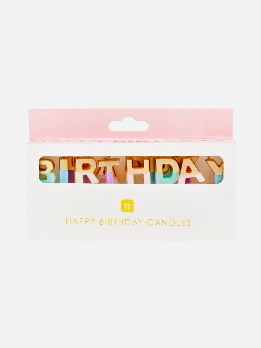 Pastel Happy Birthday Candle Set