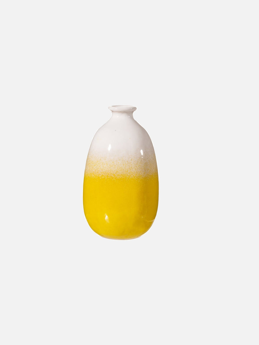 Dip Glazed Ombre Yellow Vase - PICK UP ONLY